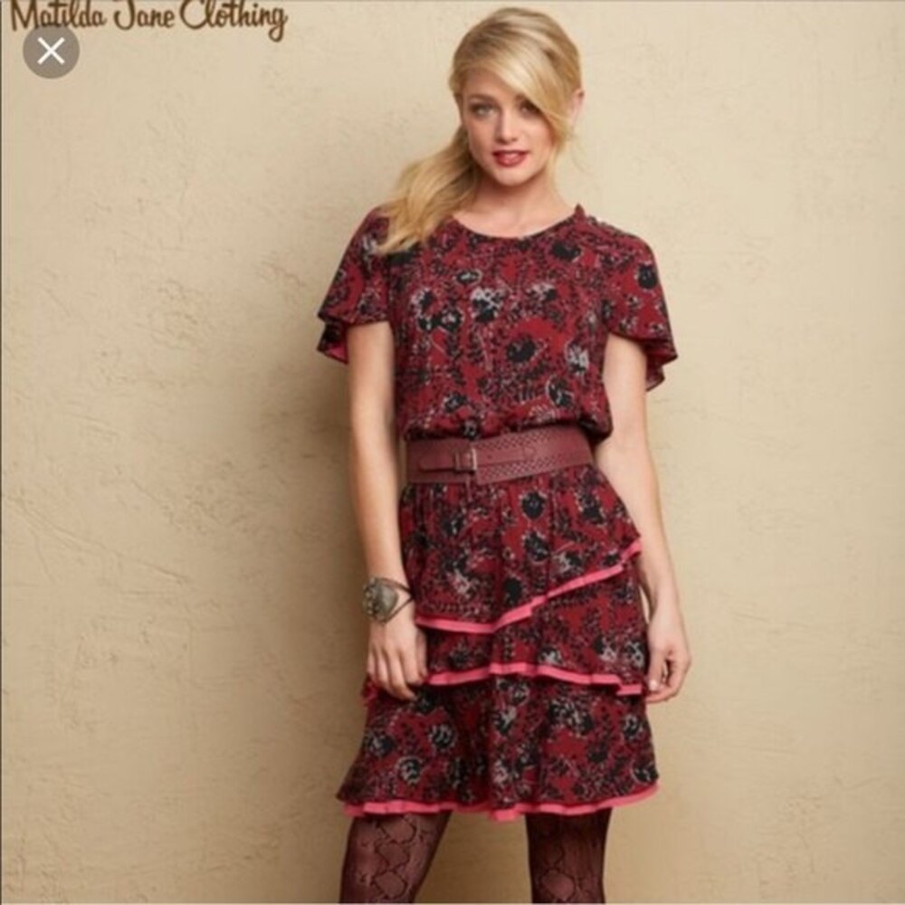 Matilda Jane Burgundy and Black Helena Dress in Women's Size Small